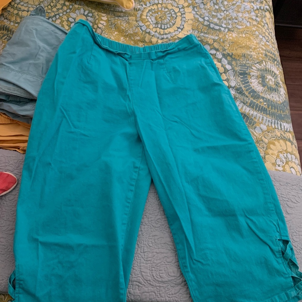 Denim&Co Teal Capris